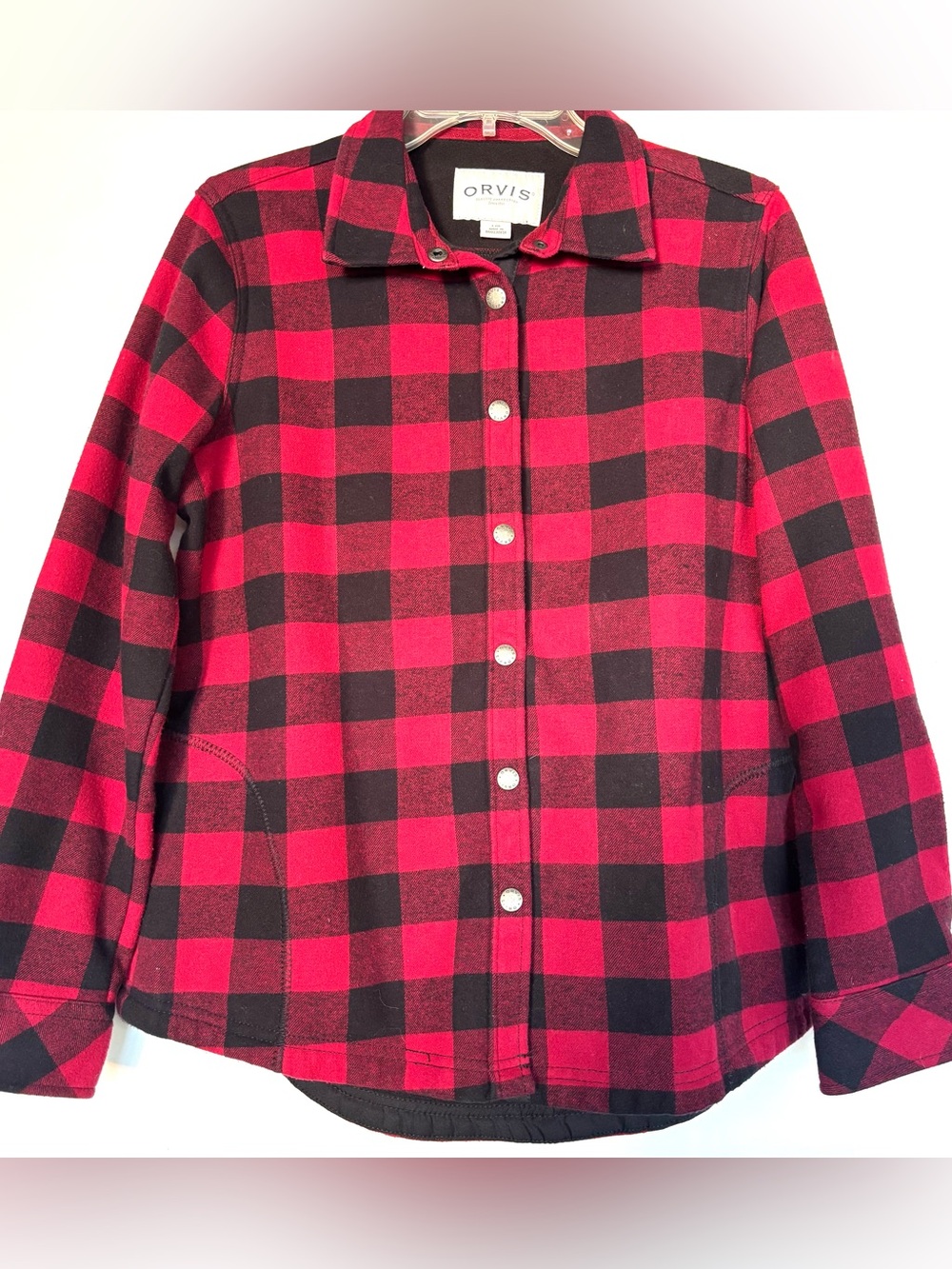 Orvis Red and Black Buffalo Check Button-Front Utility Jacket